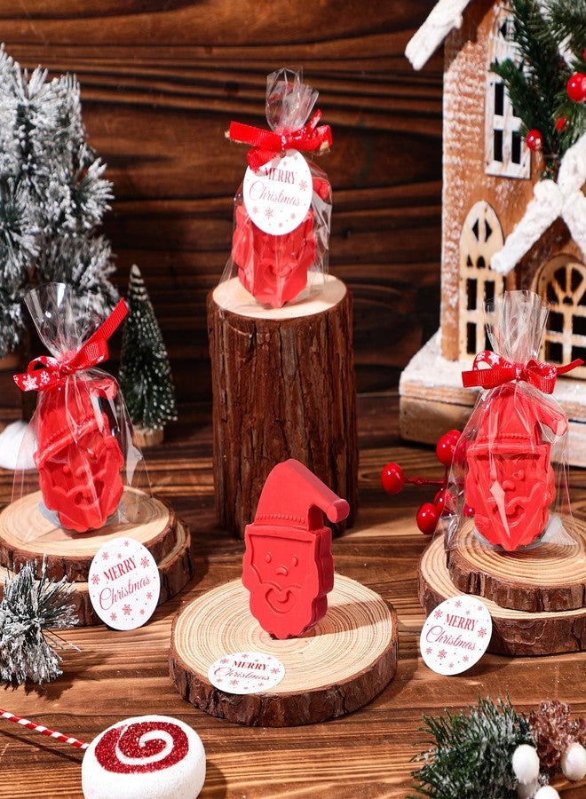 Heigble 90 Pcs Christmas Soap Bars Christmas Gift Bulk with 30 Holiday Glycerin Snowflake Xmas Tree Santa Clause Gingerbread Men Soap 30 Bag 30 Tag for Guest Coworker Bathroom(Red,Santa Claus) - Image 4
